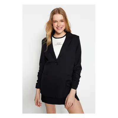 Trendyol Black Regular Blazer Jacket with Woven Lining