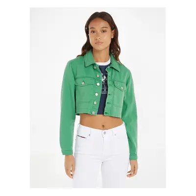 Green Womens Denim Crop Top Jacket Tommy Jeans - Women