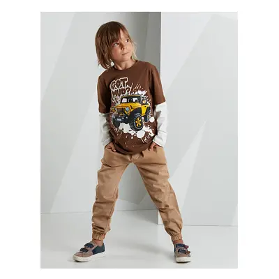 mshb&g Jeep Car Boy T-shirt Gabardine Trousers Set