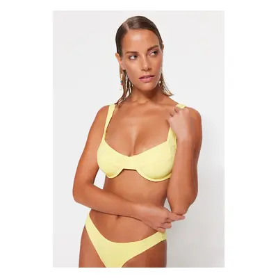 Trendyol Bikini Top - Sárga - Egyszerű