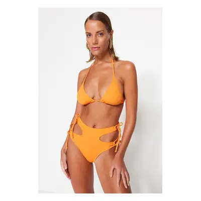 Trendyol Orange kivágott/ablak Magas derék normál lábú bikini alsó