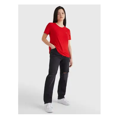 Red Womens Basic T-Shirt Tommy Jeans - Women