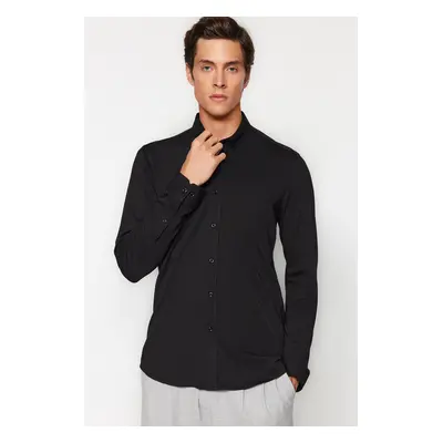 Trendyol Black Slim Fit Comfortable Flexible Button Collar Basic Shirt