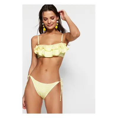 Trendyol Tie csíkos magas szárú bikini alsók