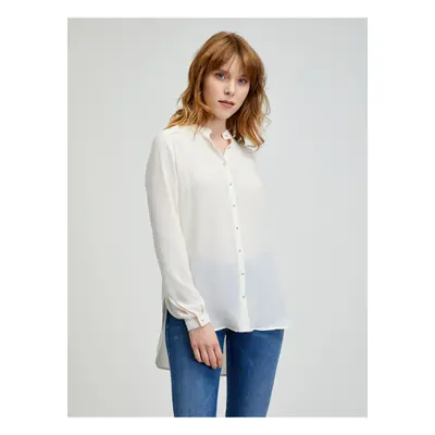 Cream blouse with extended back CAMAIEU - Ladies