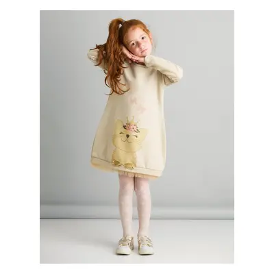 mshb&g Cat Dream Cat Gold Dore Drawstring Shiny Girls' Dress