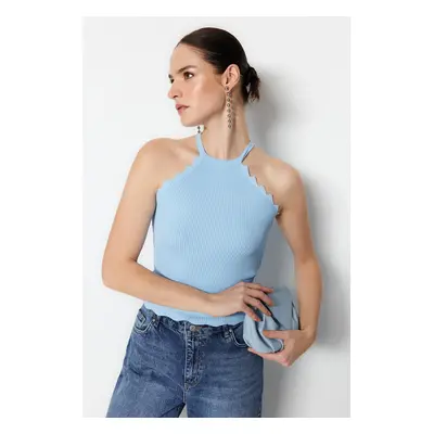 Trendyol Blue Halterneck Knitwear Blouse