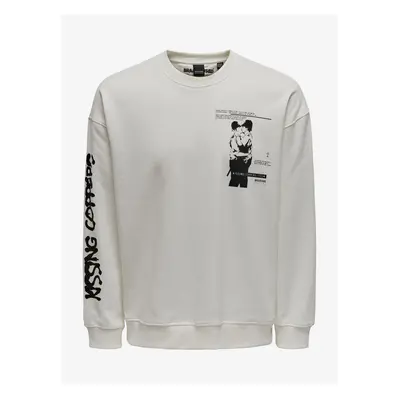 White men's sweatshirt ONLY & SONS Banksy