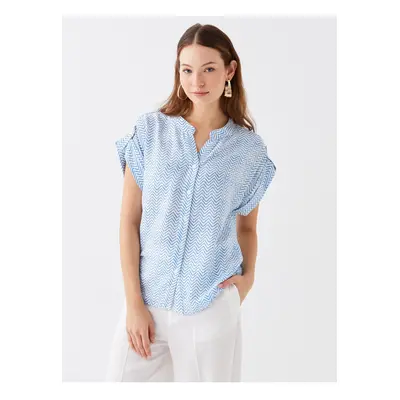 LC Waikiki Loose Collar Patterned Short Sleeve Women's Blouse