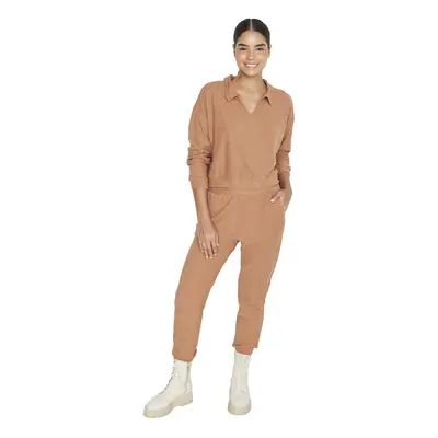 Trendyol Camel Towel Knitted Tracksuit Set