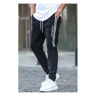 Madmext Black Printed Jogger Pants