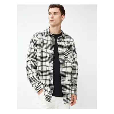 Koton Lumberjack Shirt Classic Collar Pocket Detailed Long Sleeve