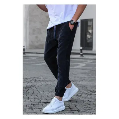 Madmext Men's Black Corduroy Sweatpants