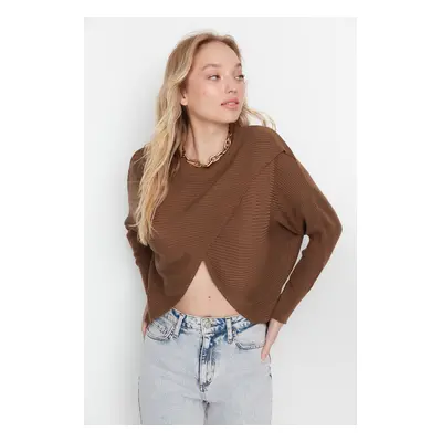 Trendyol Mink Crop kötöttáru pulóver