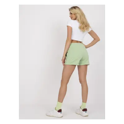 Basic high-waisted pistachio shorts