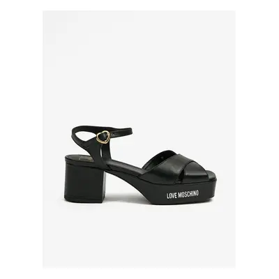 Black Women's Leather Sandals Love Moschino - Women