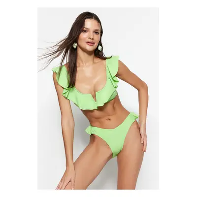 Trendyol Green Flounceed High Leg Bikini alsó