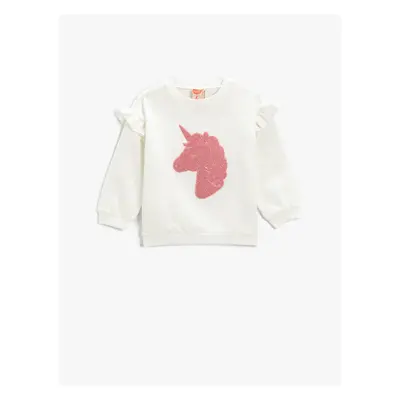 Koton Applique Detailed Sweatshirt Crew Neck Cotton