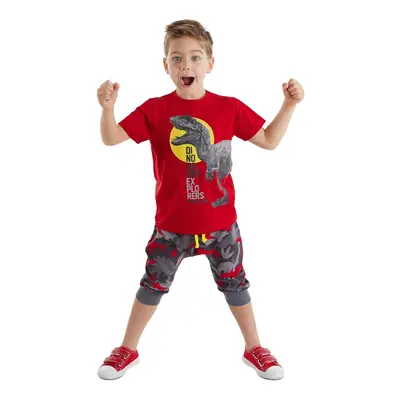 Denokids Dino Camouflage Boys T-shirt Capri Shorts Set