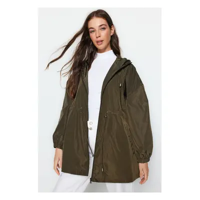 Trendyol Khaki Oversize kapucnis vízálló esőkabát