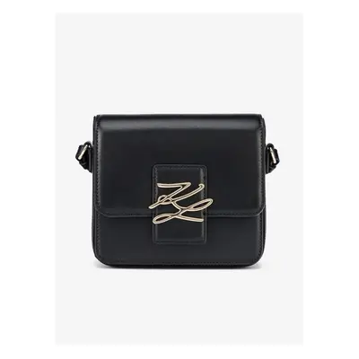 Black women's leather handbag KARL LAGERFELD Autograph - Women