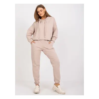 Basic beige two-piece hoodie