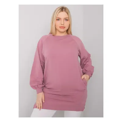 Dusty Pink Cotton Sweatshirt for Women Plus Sizes