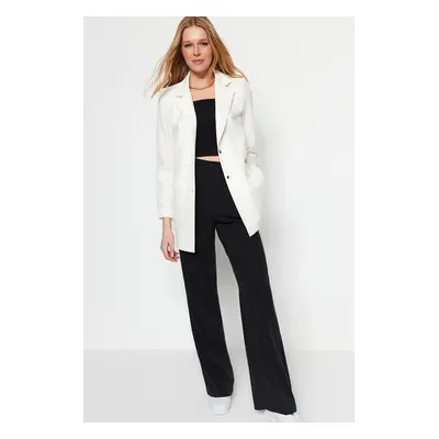 Trendyol Ecru Lined Woven Blazer Jacket