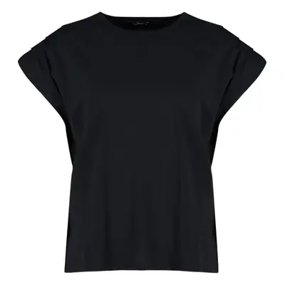 Trendyol Curve Black Crew Neck Basic 100% Cotton Knitted Blouse