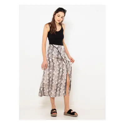 Grey patterned skirt with slit CAMAIEU - Women