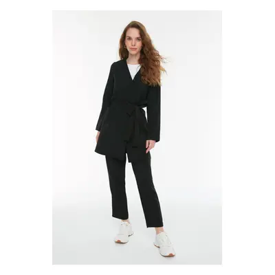 Trendyol Black Belted Jacket-Pants Woven Suit