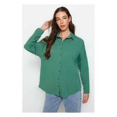 Trendyol Khaki Oversize/Wide Fit Woven Shirt