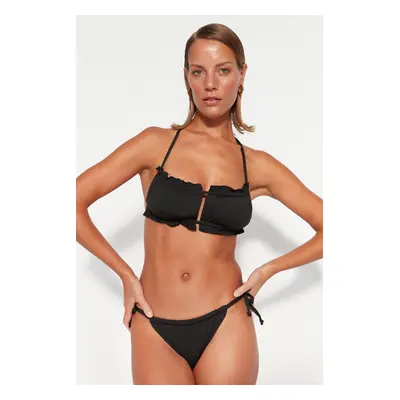 Trendyol Black pánt nélküli kivágott / ablak bikini felső