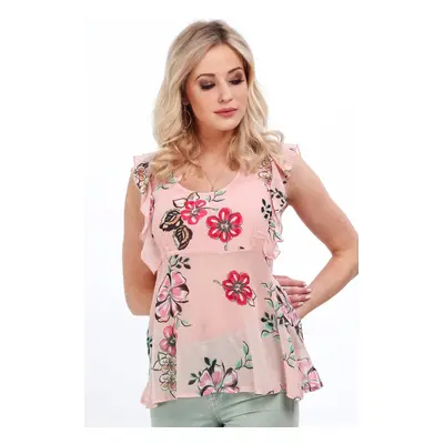 Daily powder blouse with flowers