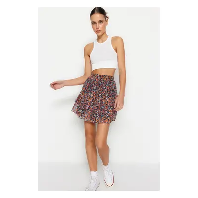 Trendyol Multicolor Lined Flounce Chiffon Mini Woven Skirt