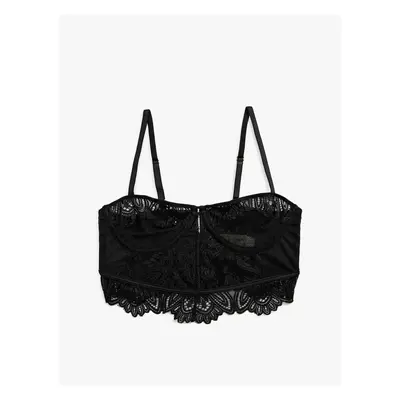 Koton Lace Bralette Underwired Unfilled Uncaptured, Adjustable Straps.