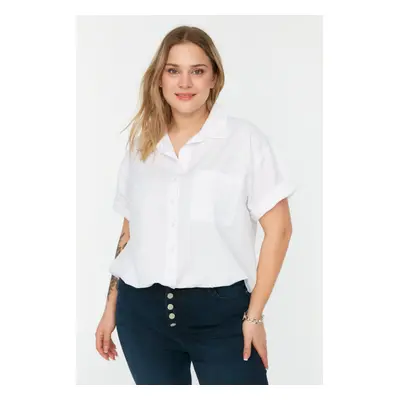 Trendyol Curve White Pocket Detailed Shirt