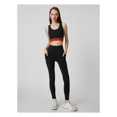 Koton Sports Leggings Pocket High Waist Stitch Detail