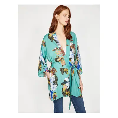 Koton Women's Green Patterned Kimono