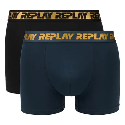 Replay Boxerky Boxer Style T/C metál mandzsetta 2db doboz - D Kék/Fekete/Bronz