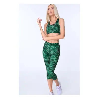 Fekete és zöld sportleggings