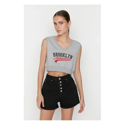 Trendyol Black High Waist Denim Shorts With Buttons