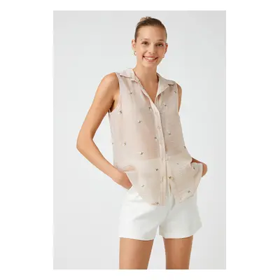 Koton Embroidered Sleeveless Shirt