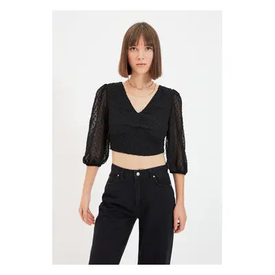 Trendyol Black Crop Blouse