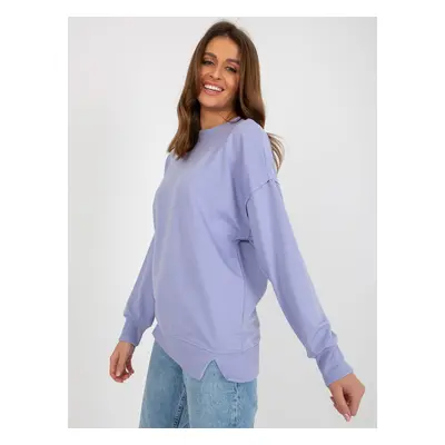 Light purple loose hoodie with slits