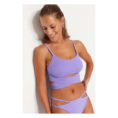 Trendyol Lilac Bralette nyakkendő bikini felső