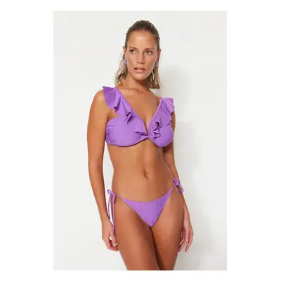 Trendyol Purple Tie magas szárú bikini alsó