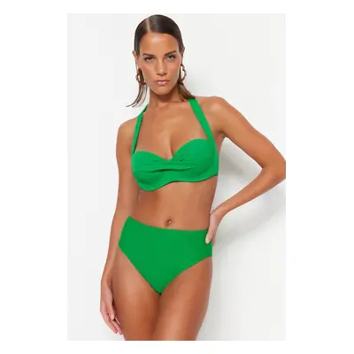 Trendyol Green High Derék Normál lábú Bikini alsó