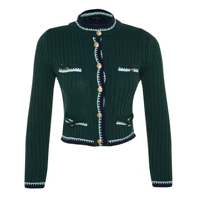 Trendyol Emerald Crop kötöttáru Cardigan