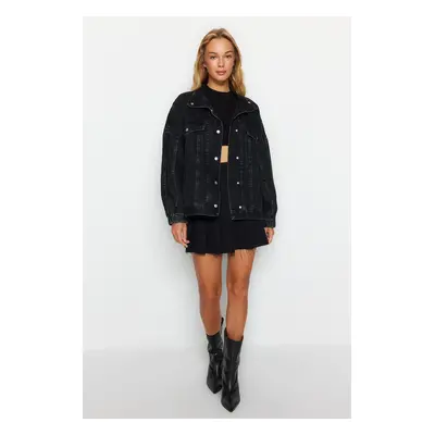 Trendyol Black Oversized Denim Jacket